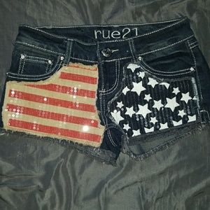 Red white & blue shorts